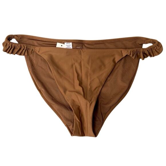 NWT Aerie Brown Ruffle Bikini Bottoms M – Full Coverage Swimwear - Picture 3 of 5